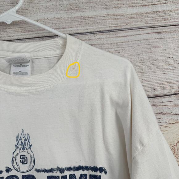 Vintage San Diego Padres Trevor Time Long Sleeve T Shirt Mens XL White Hoffman - Picture 6 of 11